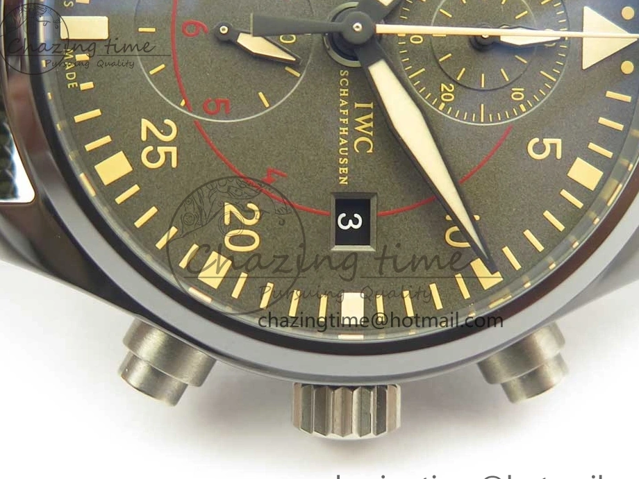 MIROTIME 0216 Classic PILOT IW389001 ZF 1:1 Best Edition Ceramic Case Green Dial on Green Nylon Strap A7750 (Function Same As Genuine) 7160